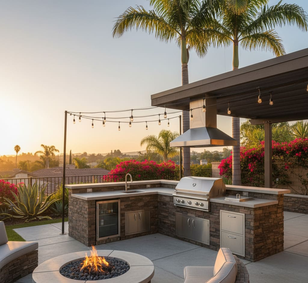 We design and build custom outdoor kitchens and BBQ islands in Fullerton.
